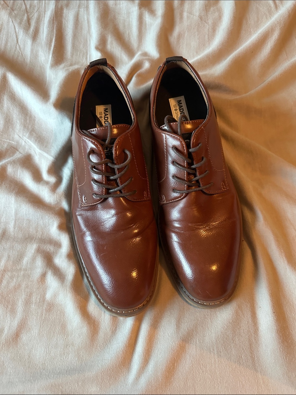 Steve Madden Men's Brown Leather Derby Oxfords